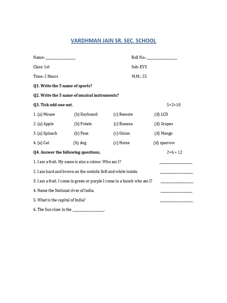 Computer Test Paper | PDF