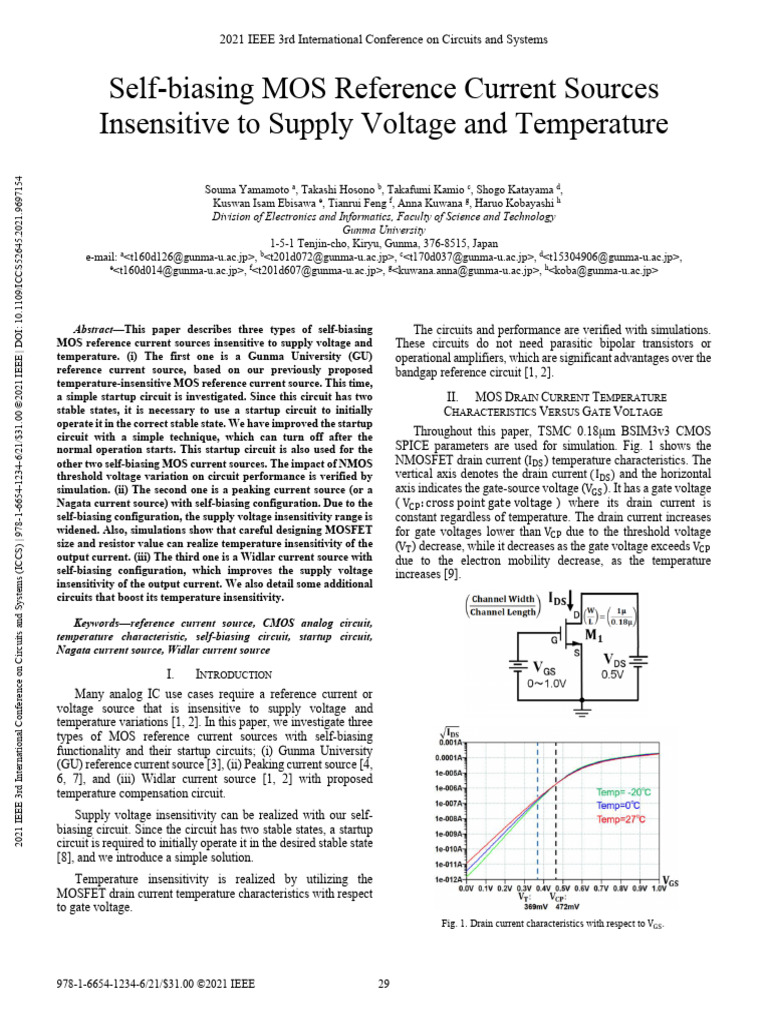 Self-Biasing MOS Reference Current Sources Insensitive To Supply ...