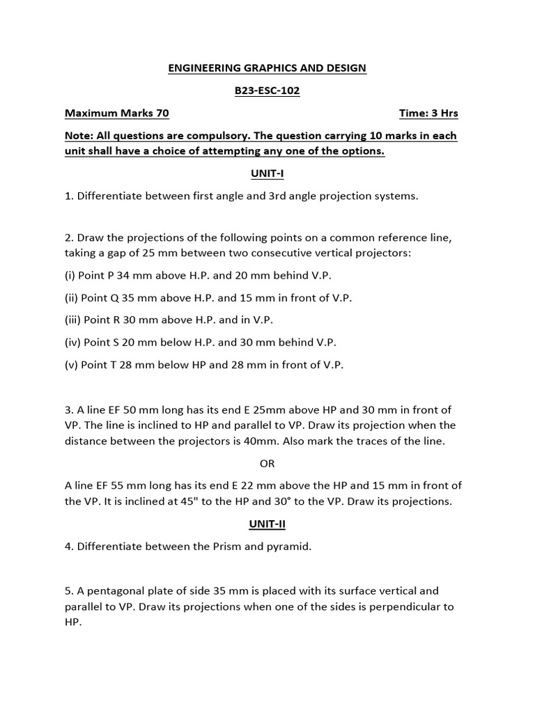 Engineering Graphics and Design | PDF | Cartesian Coordinate System ...