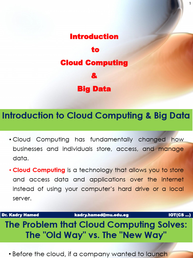 Lec 2 Cloud computing, BigData | PDF | Cloud Computing | Software As A ...