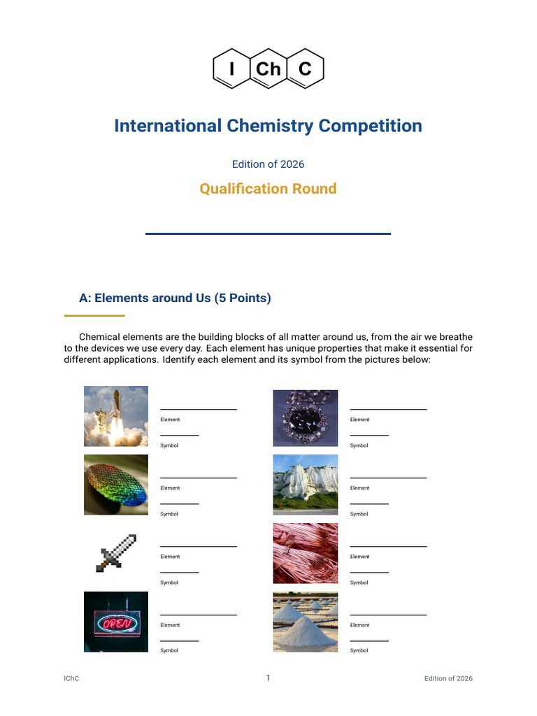 Ichc QR Round 2026 | PDF | Chemical Elements | Chemistry