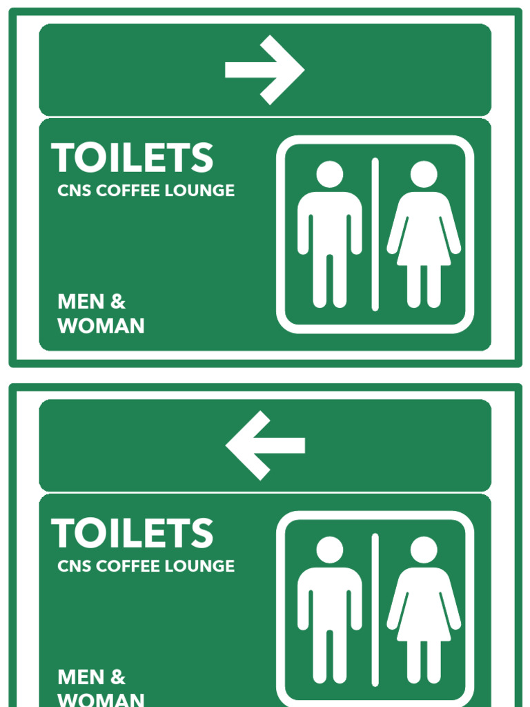 Black and White Simple Professional Minimalist Toilet Sign (A4 ...