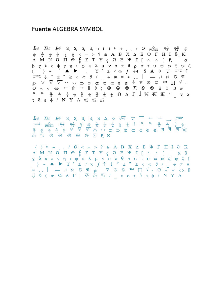 Algebra Symbol | PDF