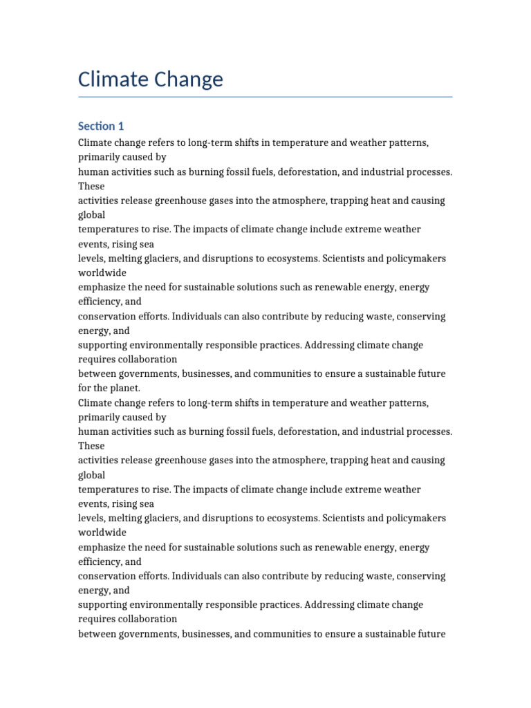 Climate Change 10 Pages | PDF | Climate Change | Climate Change Mitigation