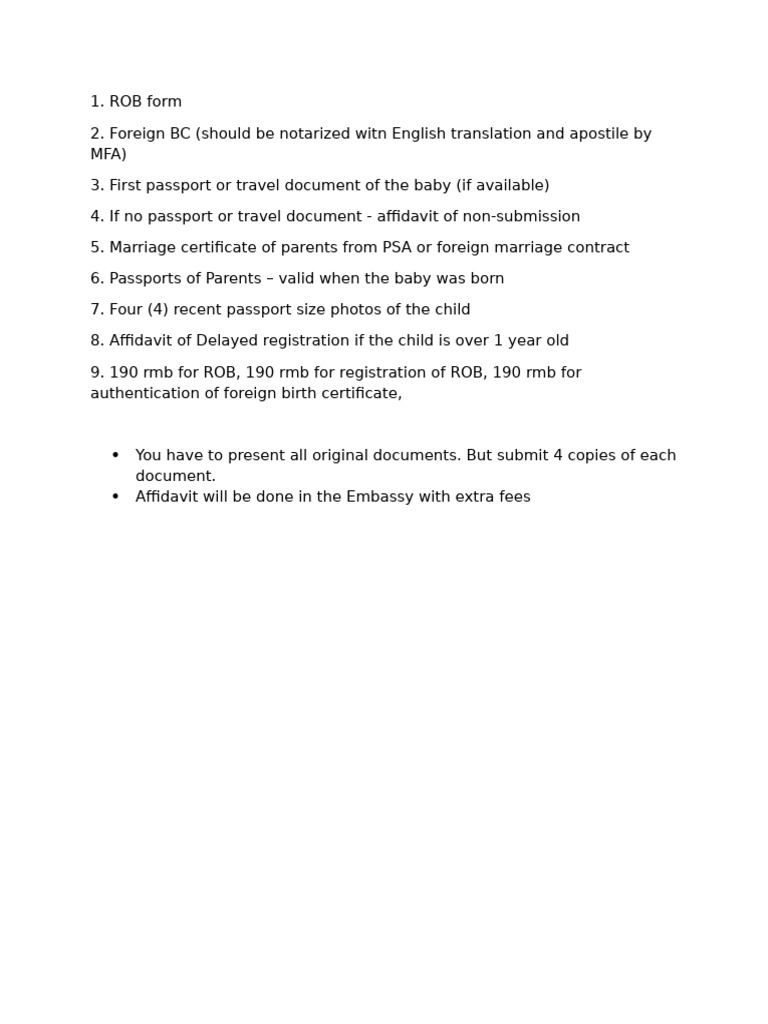 SImplified ROB List | PDF