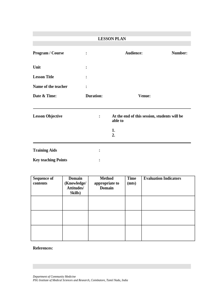 Lesson Plan Template | PDF