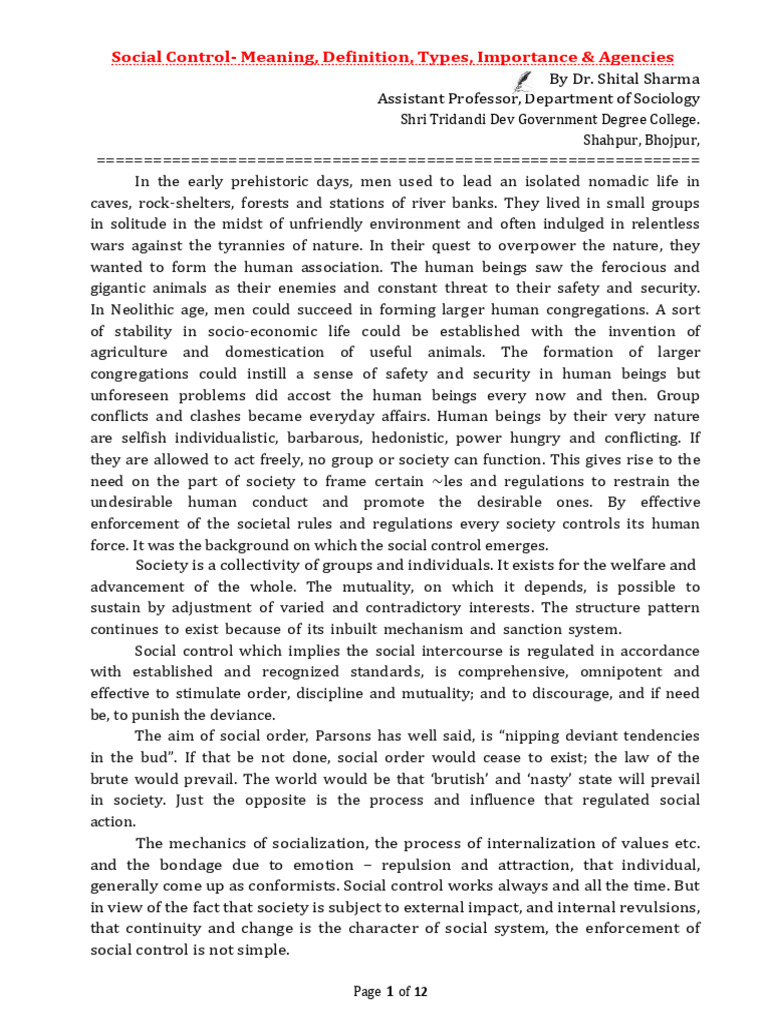 Unit-3 Social Control- Meaning- Definition Types and Tools_07!08!2025 ...