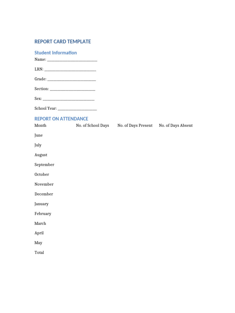 Report Card Template-3 | PDF