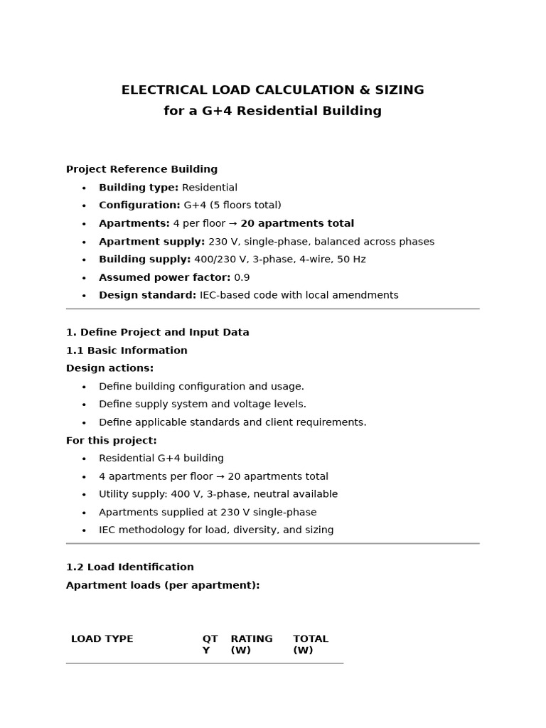 Electrical Load Calculation | PDF | Electrical Engineering | Electricity