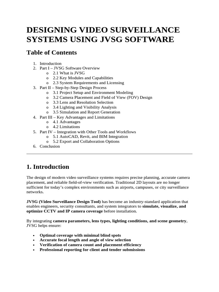 Designing Video Surveillance Systems Using JVSG Software | PDF | 3 D ...