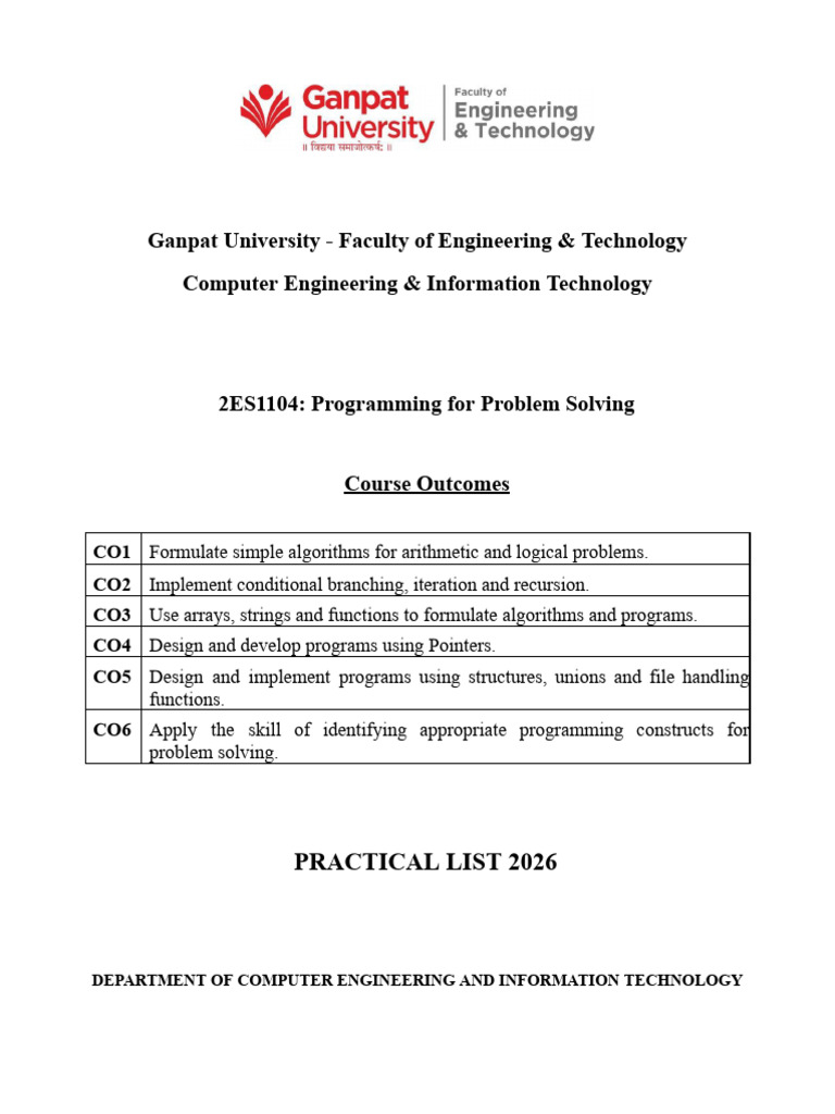 PPS Practical List 2026 - 260219 - 083922 | PDF