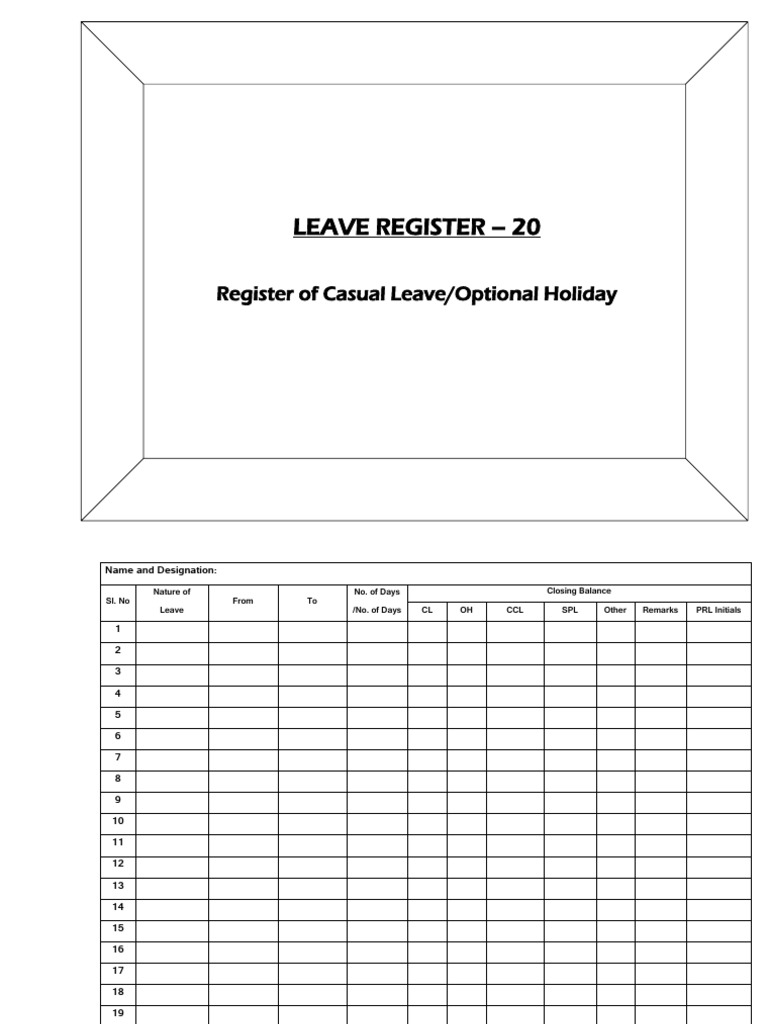 Leave Register | PDF