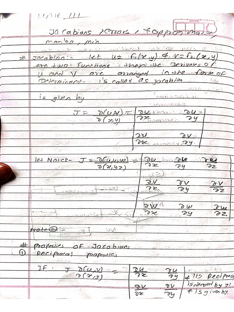 Math Unit-3 Jocobian | PDF