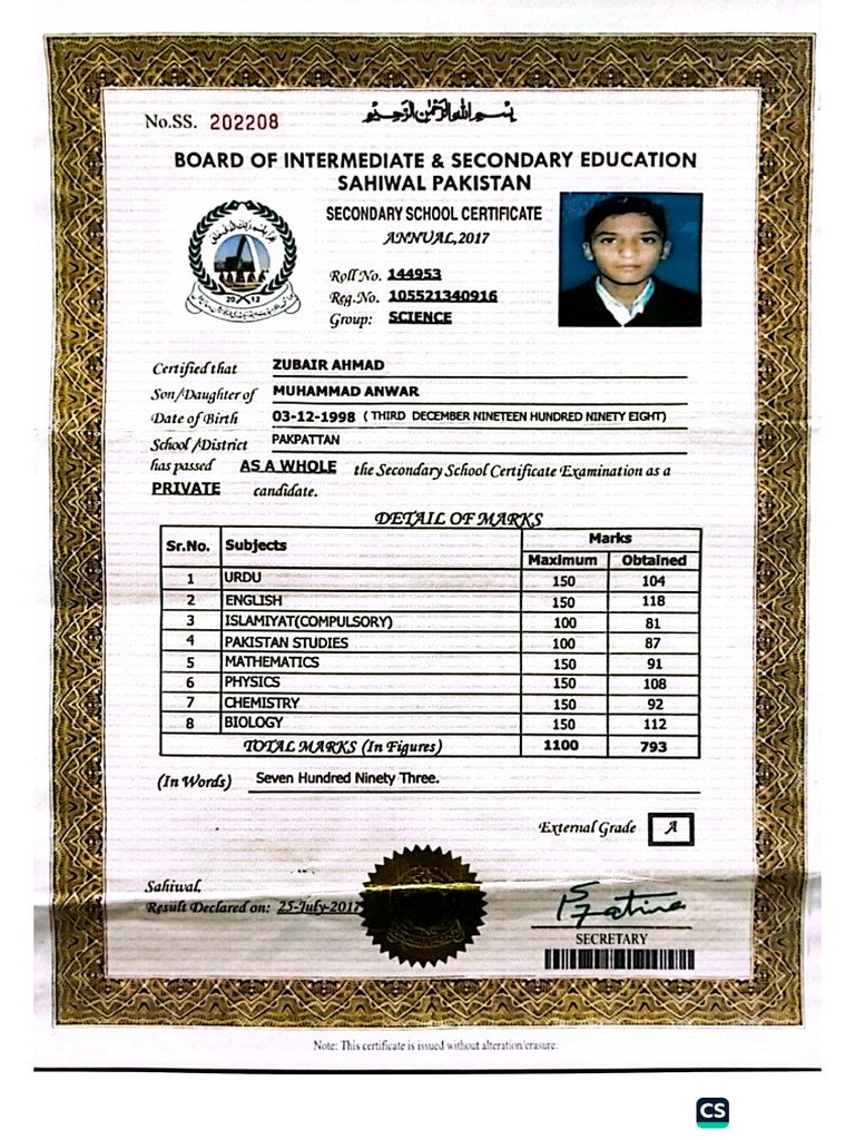 Matric Result | PDF