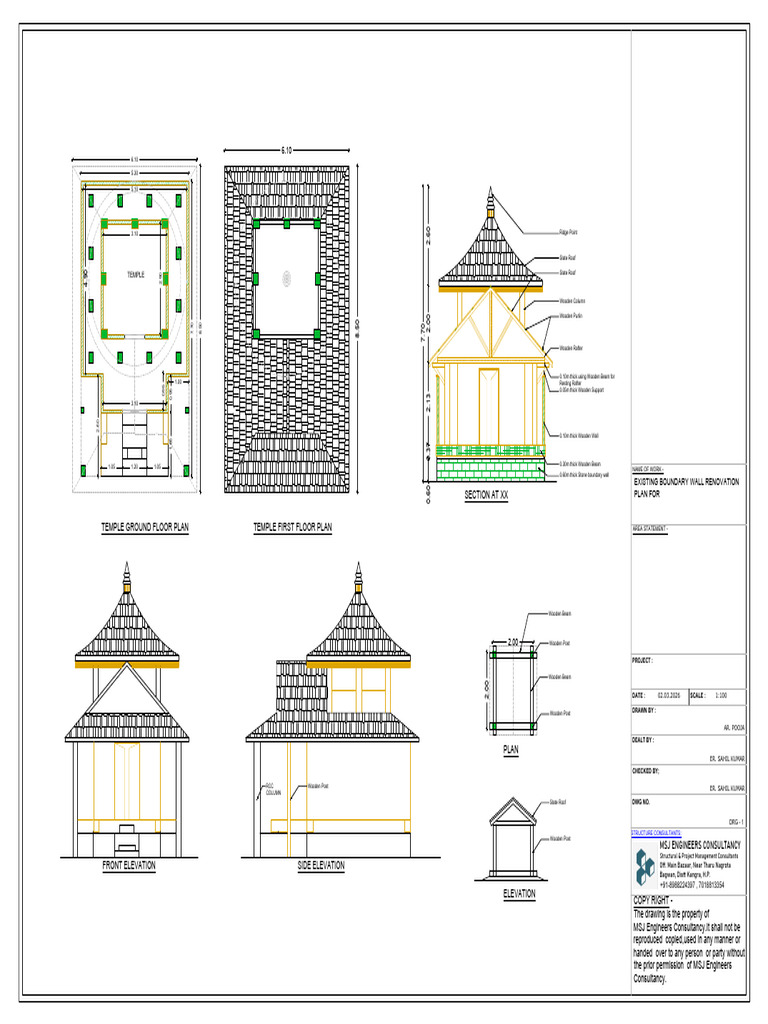 Main Temple Detail | PDF | Architectural Elements | Building Engineering