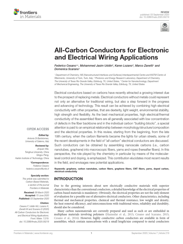 All-Carbon Conductors For Electronic and Electrical Wiring Applications ...