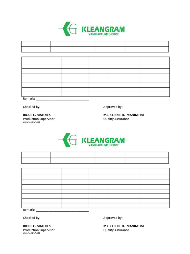 6.10. Form- Packaging Material Requisition Form (Line Clearance ...