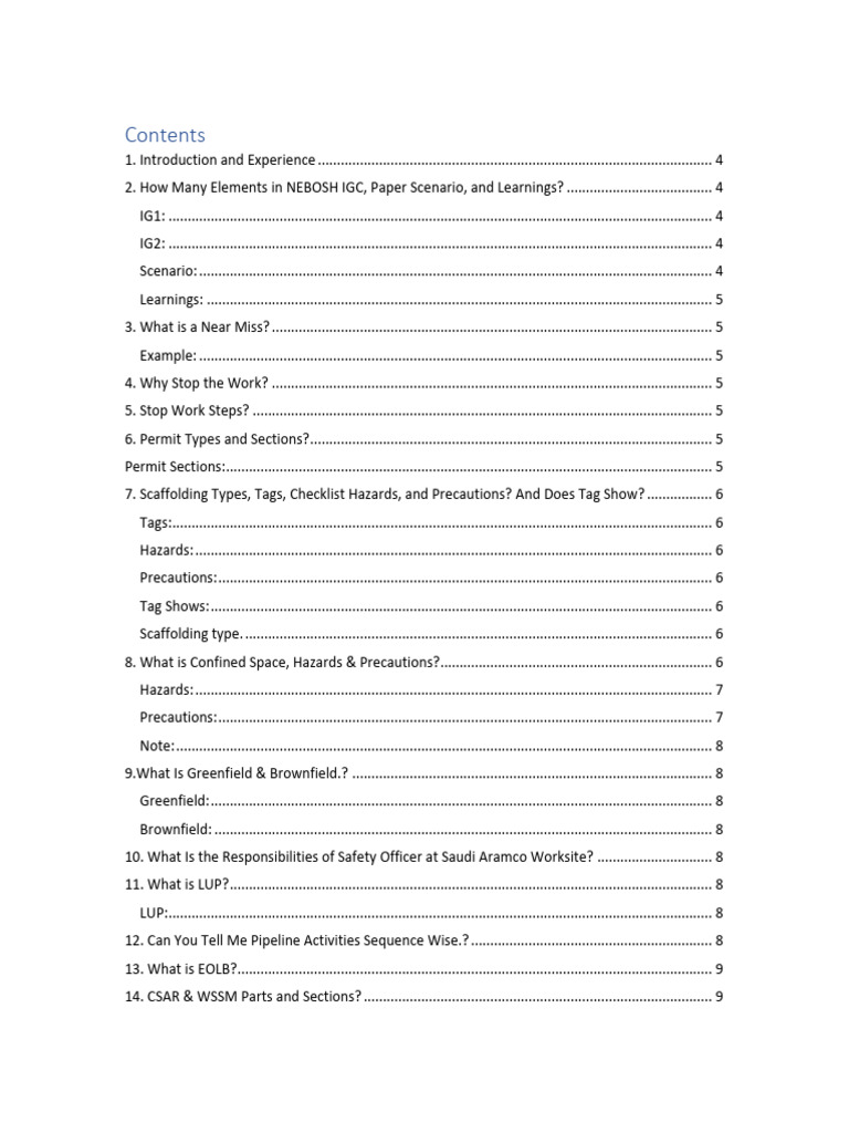 Safety Interview Question Written by Rizwan (1) | PDF | Welding ...