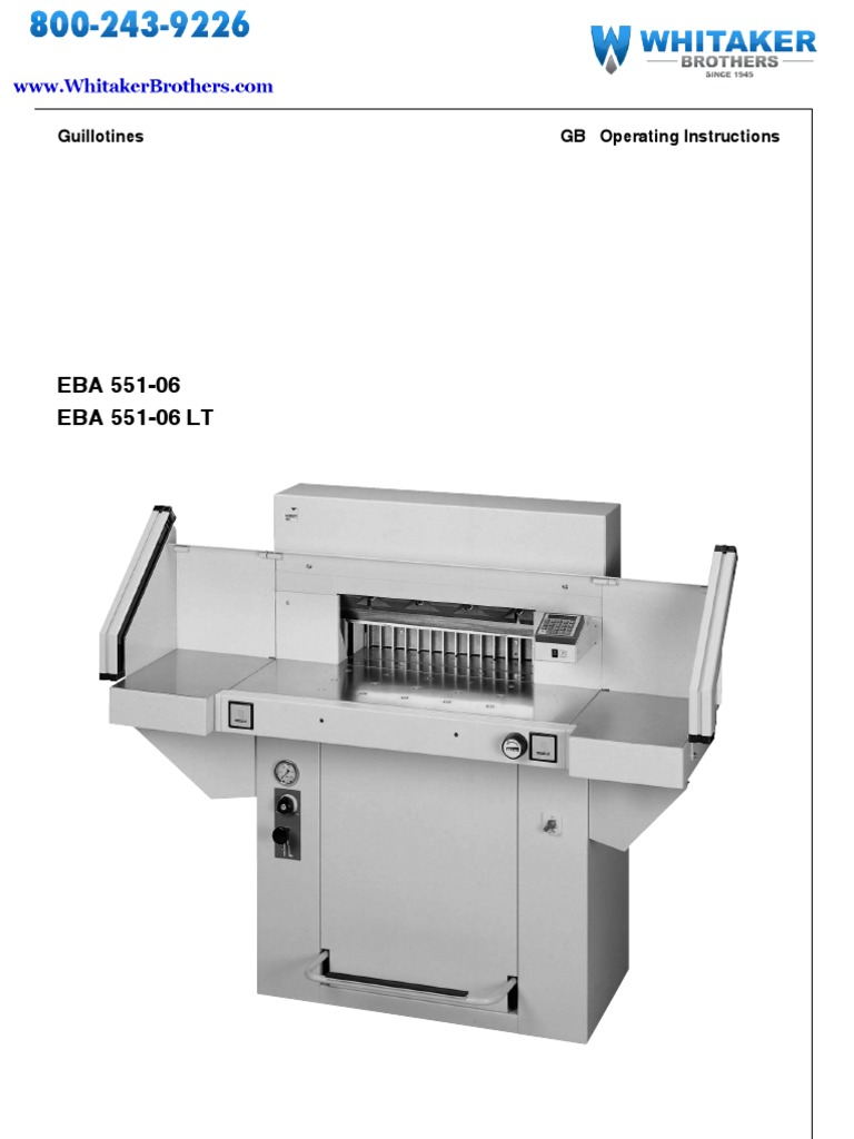 EBA 551-06 Operating Instructions | PDF | Screw | Electrical Connector