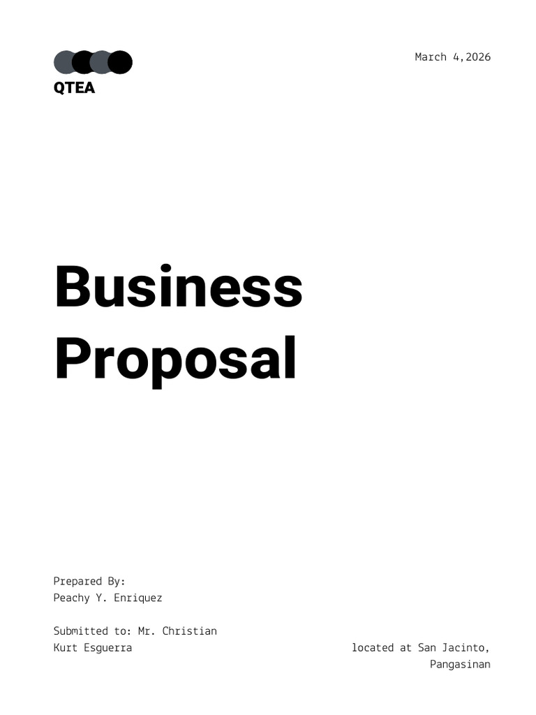 General Proposal in Black White Minimalist Style | PDF | Hamburgers | Brand