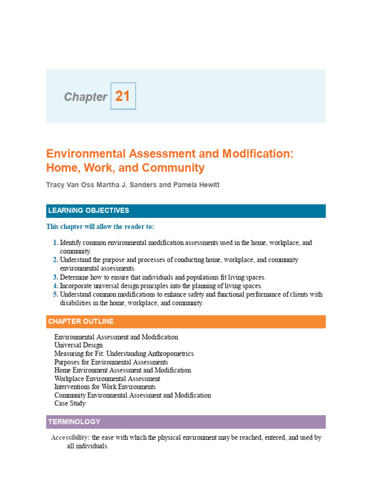 CH.21 Enviromental Assessment and Modification | PDF | Accessibility ...