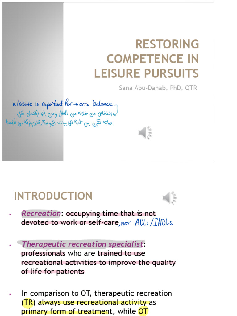 4. Restoring Competence in Leisure Pursuits_Recorded FINAL 2-1 | PDF ...