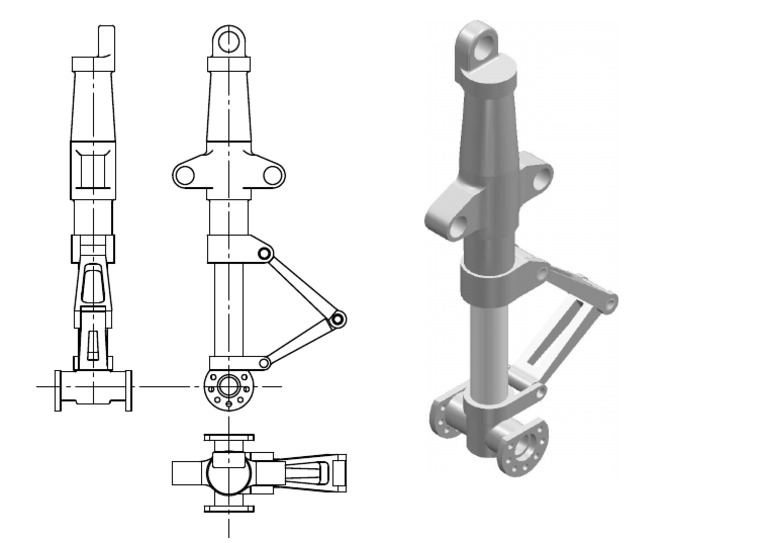 Landing Gear Assembly Drawing - DFT | PDF