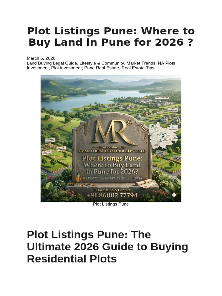 Plot Listings Pune | PDF | Investing | Infrastructure
