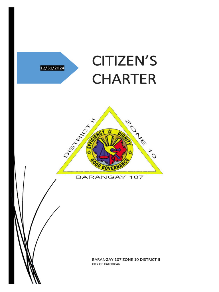 Citizen's Charter Barangay 107 Z-10 D-II 2024 | PDF