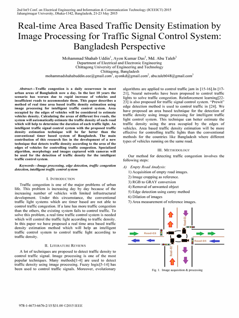 4. Real-time Area Based Traffic Density Estimation by Image Processing ...