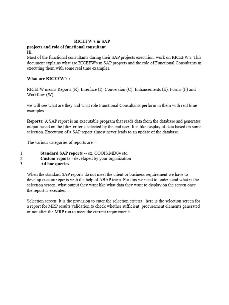 Ricef in Sap | PDF | Databases | Computer Programming