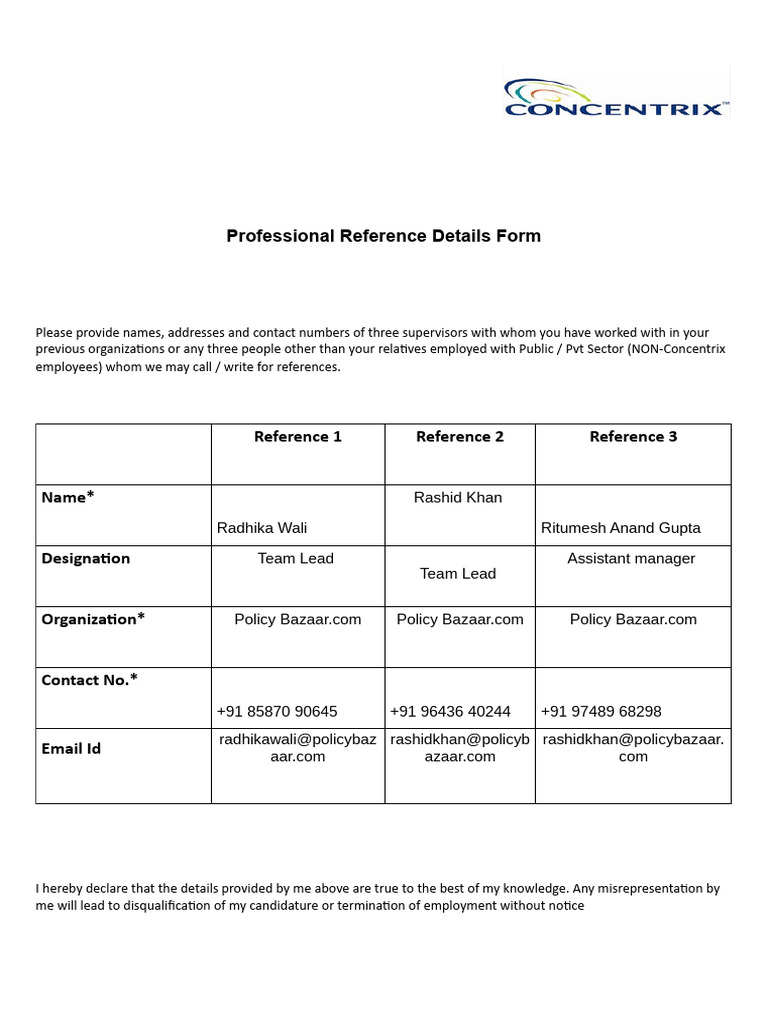 Professional Reference Details Form - Docx 20260306 105625 0000 | PDF