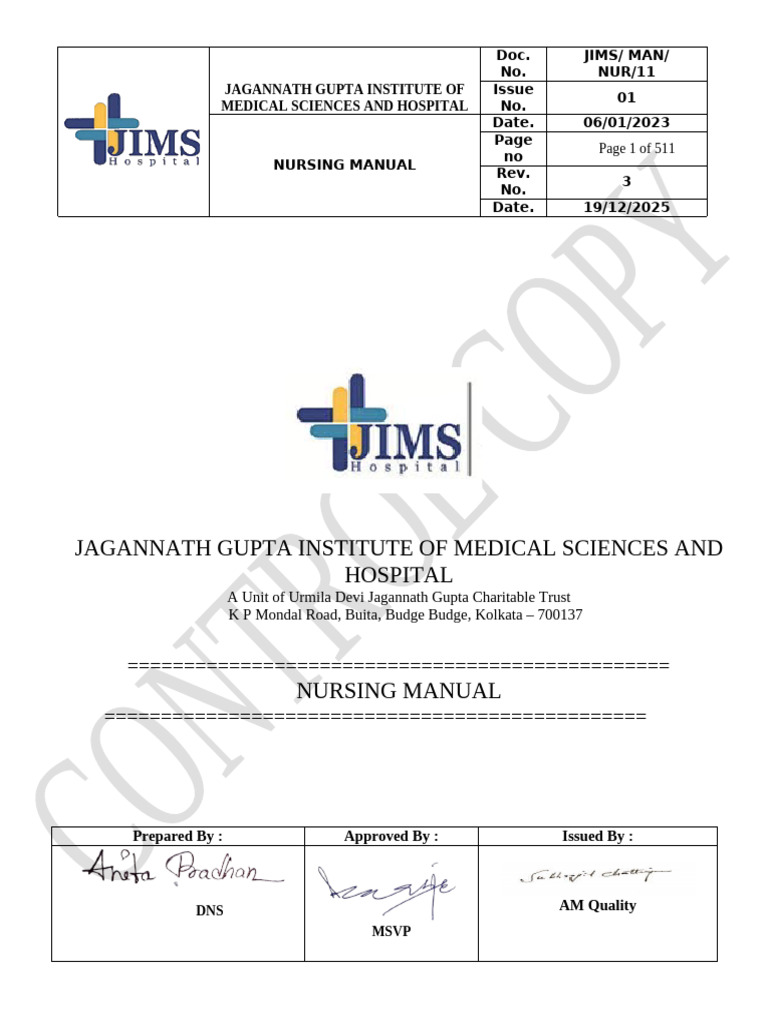 33) Nursing Manual FINAL | PDF | Nursing | Hospital