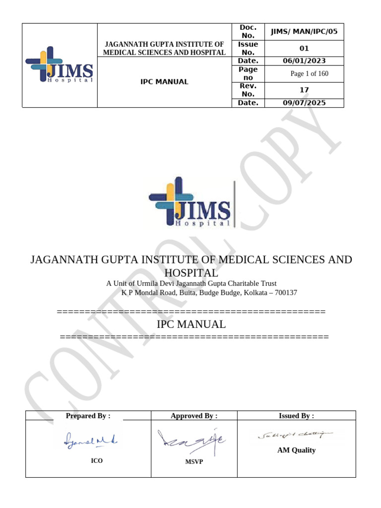 Ipc Manual | PDF | Intravenous Therapy | Catheter