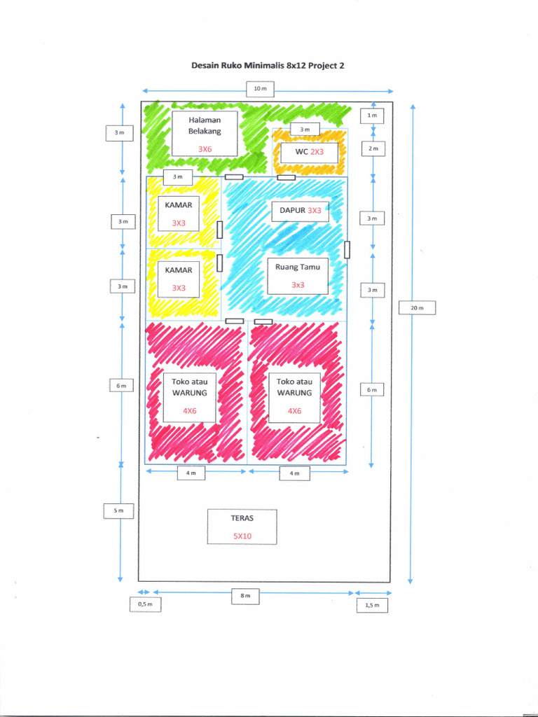 Desain Ruko Minimalis 8x12 Project 2 | PDF