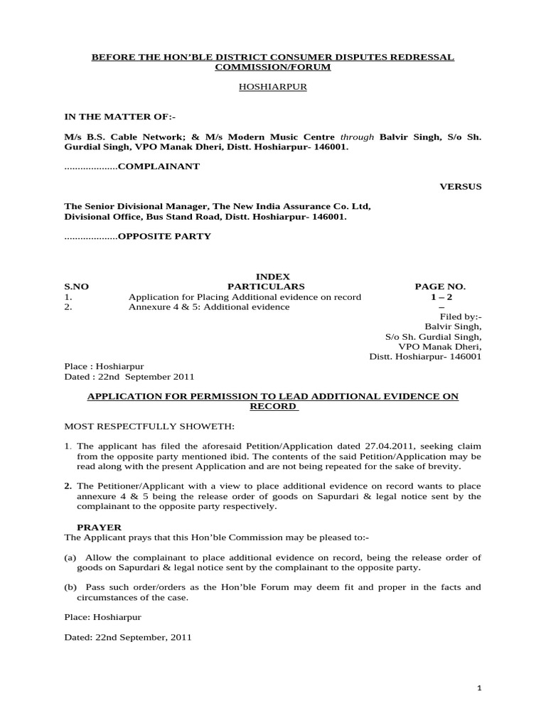 Additional Evidence | PDF