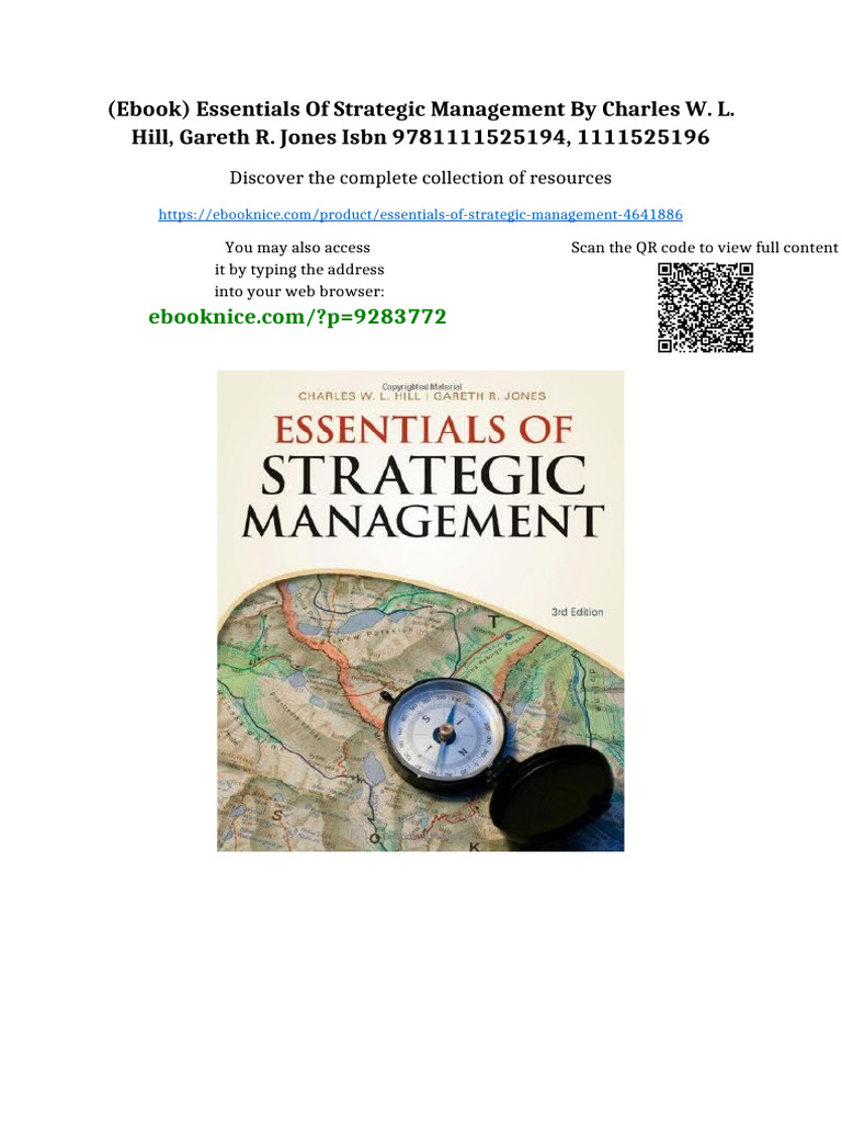 (Ebook) Essentials of Strategic Management by Charles W. L. Hill ...