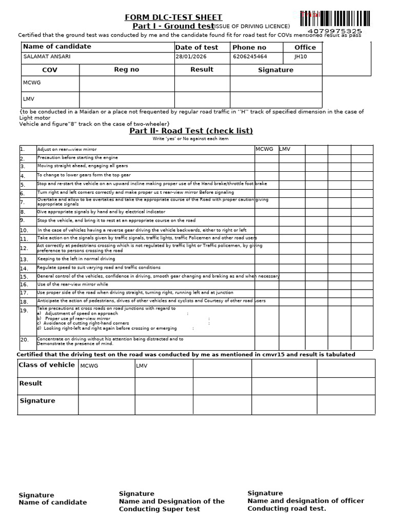 Form | PDF | Traffic | Road