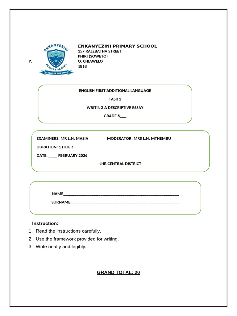 Grade 6 Writing (AutoRecovered) | PDF | Essays | Linguistics