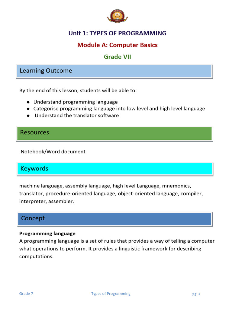 Unit 1 Types of Programming | PDF | Assembly Language | Computer Program