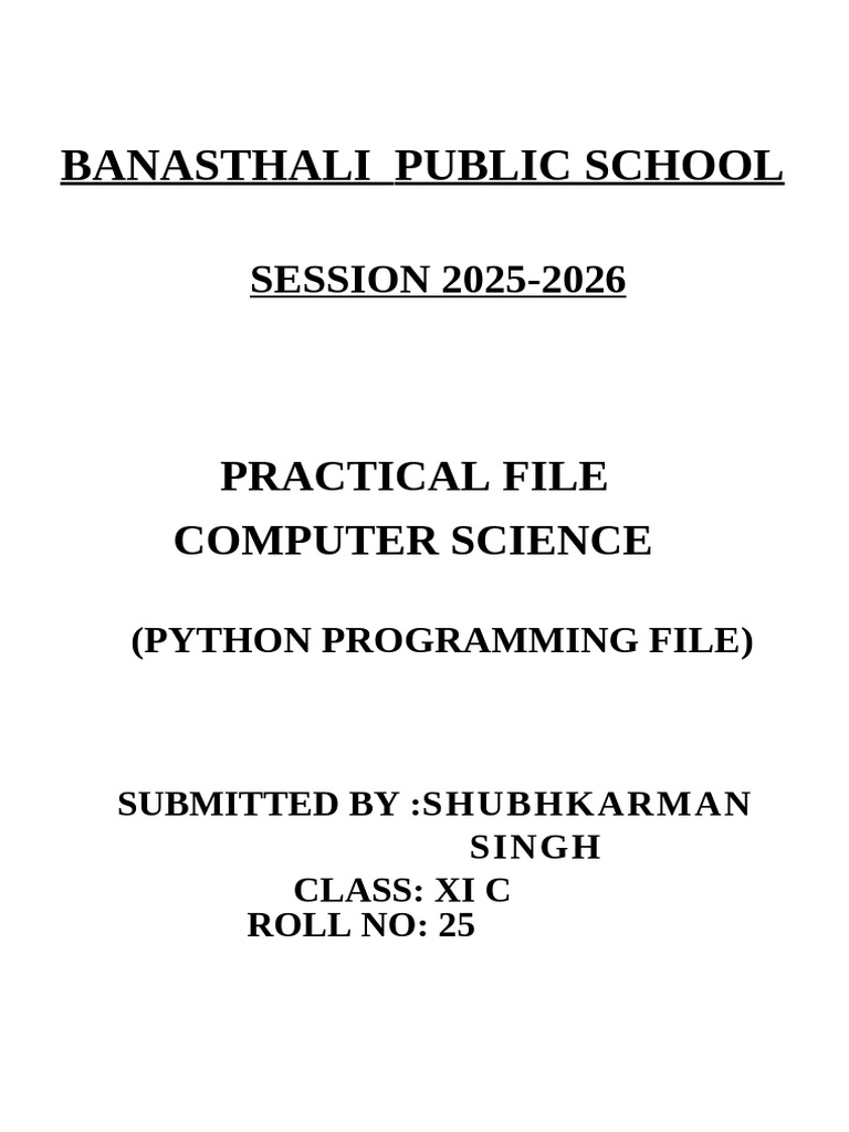 Final Term Cs Practical Shubh | PDF