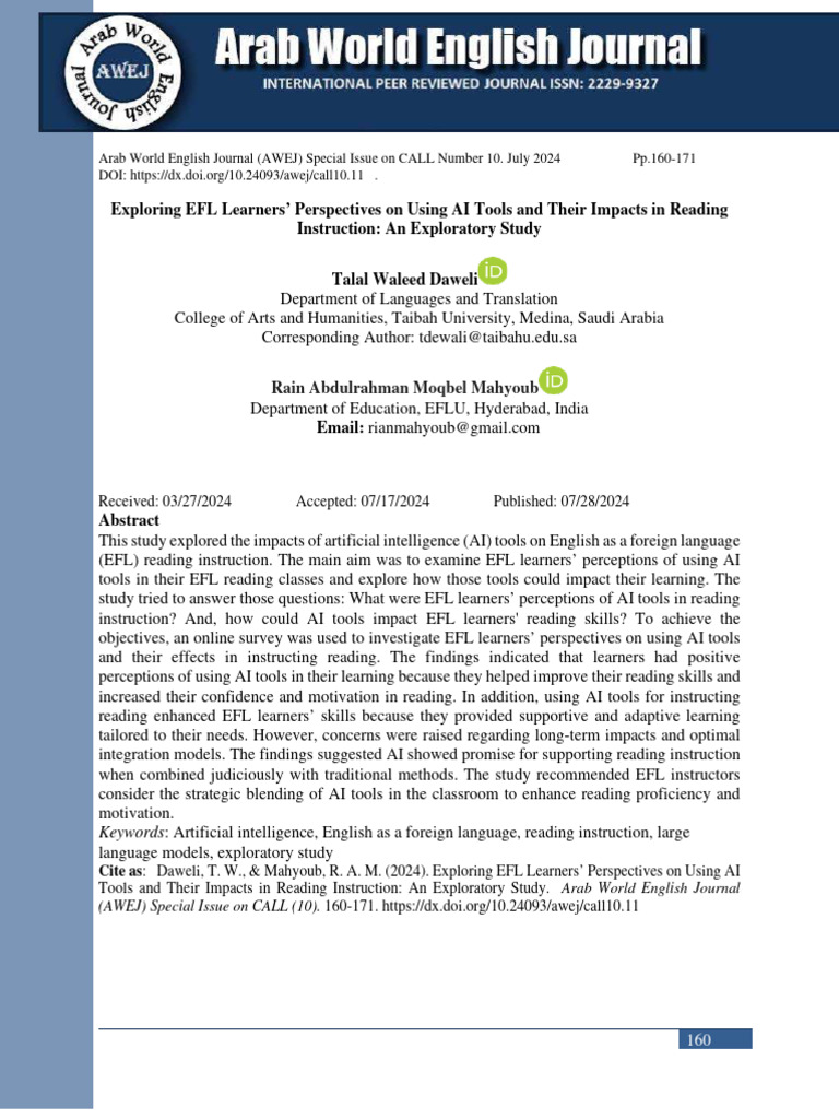003 Exploring EFL Learners' Perspectives On Using AI Tools and Their ...