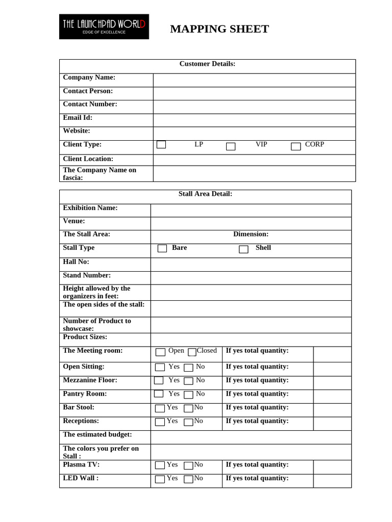 Mapping Sheet Format | PDF