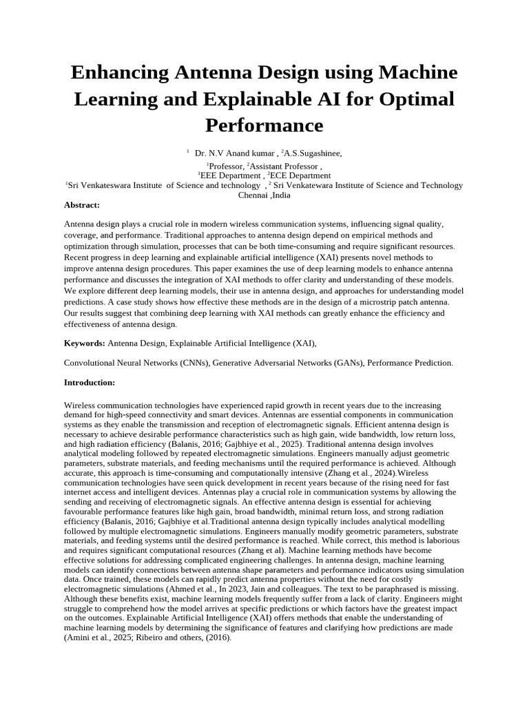 Antenna Design Using Machine Learning 6-3-26 | PDF | Machine Learning ...