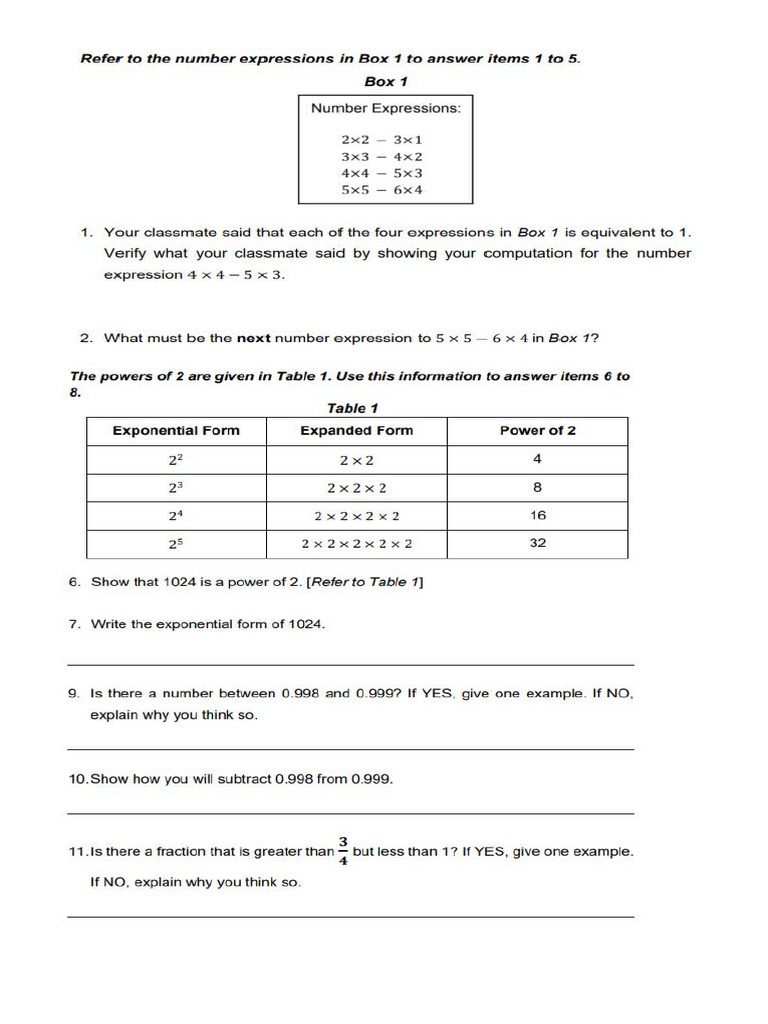 RMA Question For Grade 7 | PDF