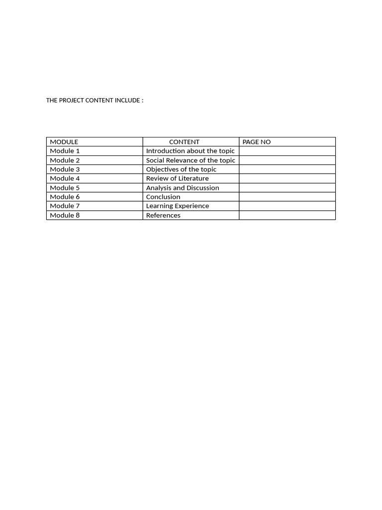 The Project Content Include | PDF