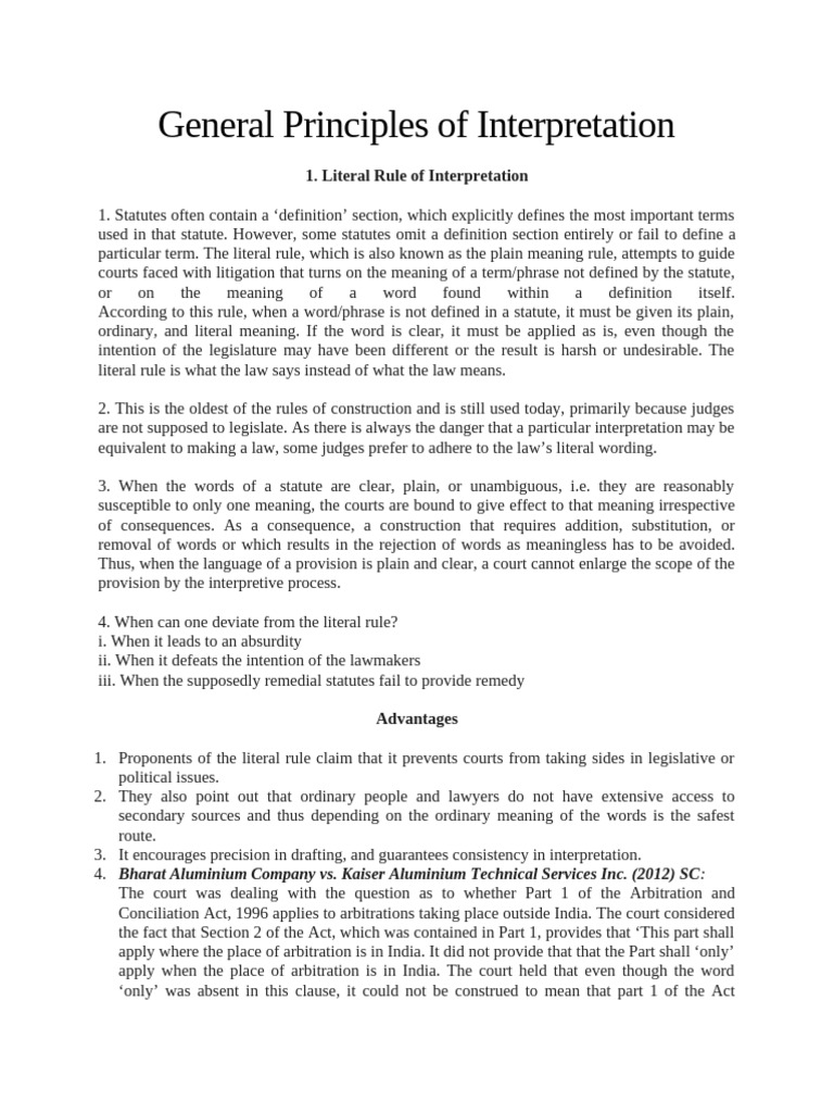 Module 02 - General Principles of Interpretation 2 | PDF | Plain ...