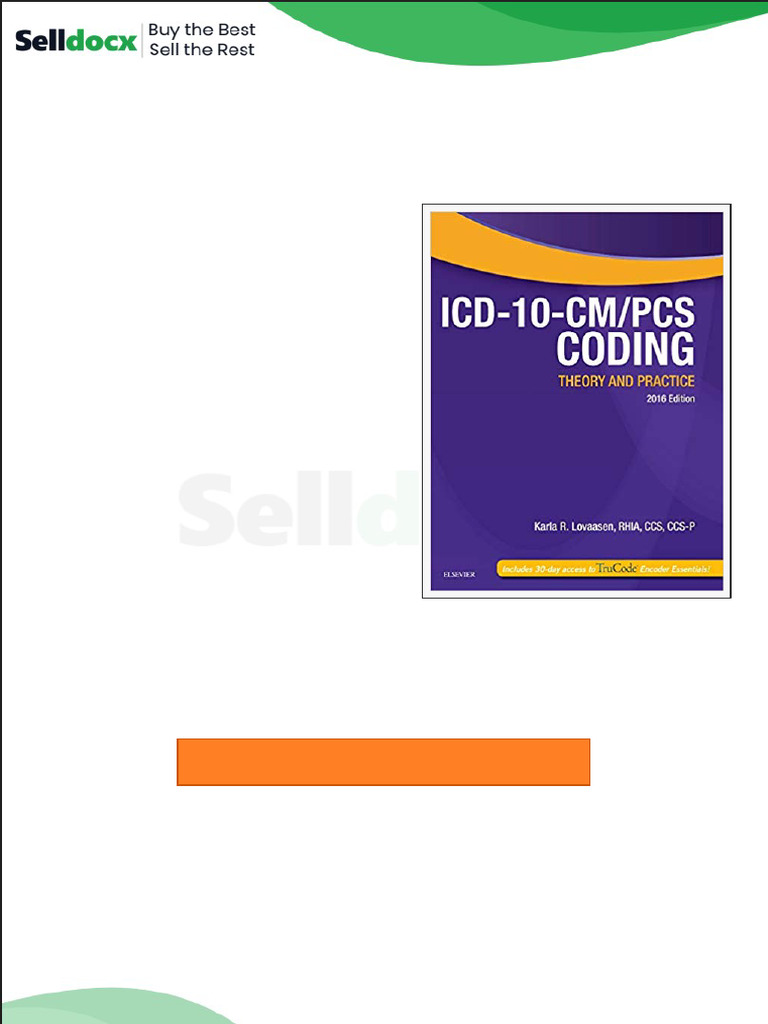 Test Bank for Icd 10 Cm Pcs Coding Theory and Practice 2016 Edition 1st ...