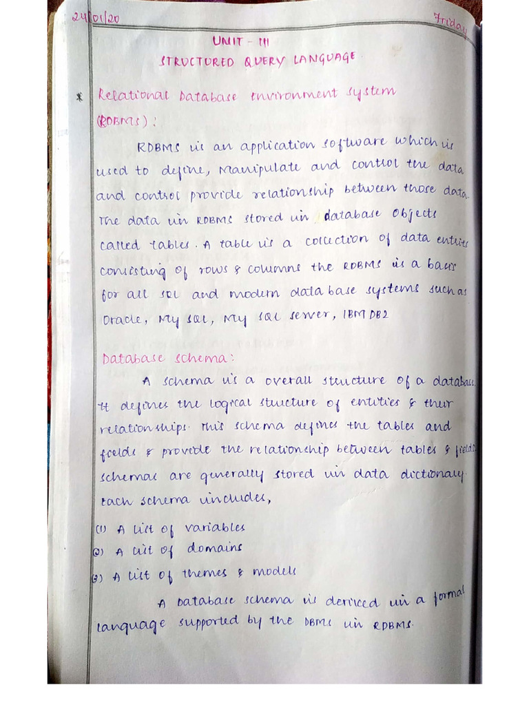 UNIT - 3 Structured Query Lang. | PDF