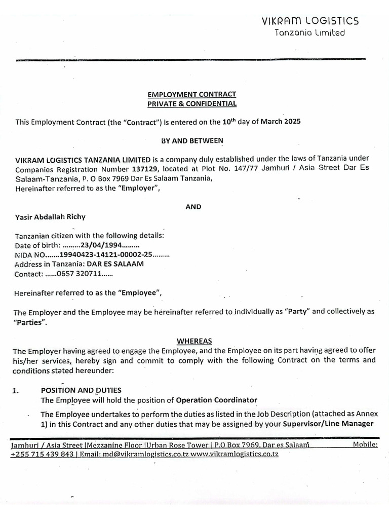 Contract | PDF